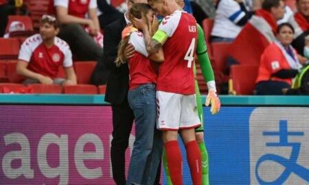 Cine este soția fotbalistului Christian Eriksen, cel care s-a prăbușit weekendul trecut pe terenul de fotbal