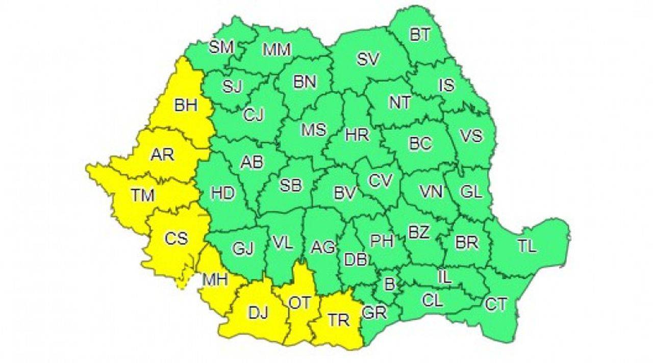 Opt județe din România intră în cod galben de caniculă