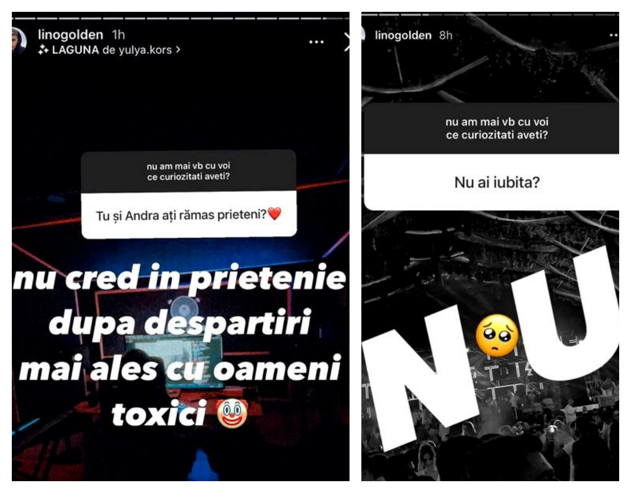 Cum se înțeleg Lino Golden și Andra Ghinea, după despărțire. Artistul folosește cuvinte dure la adresa ei