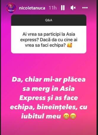 Cu cine ar pleca Nicoleta Nucă în Asia Express! Internauții nu se așteptau la un asemenea răspuns