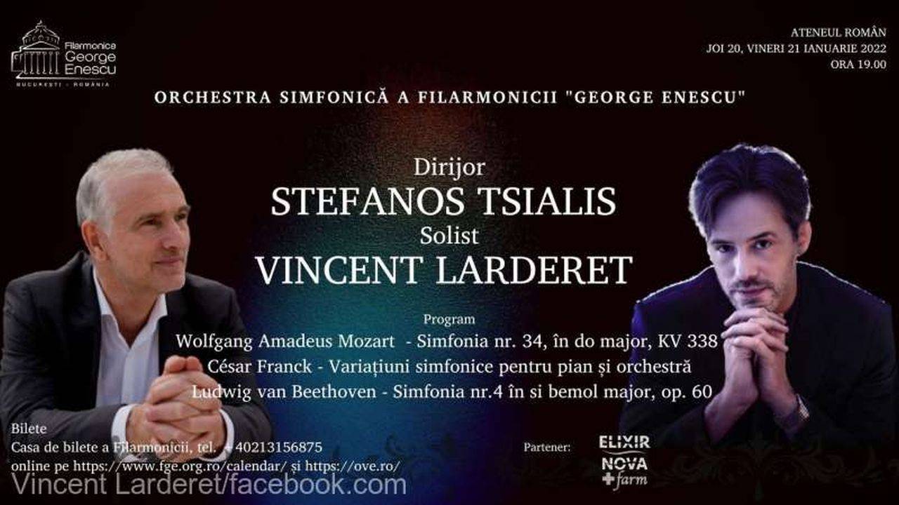 Pianistul francez Vincent Larderet vine în România. Acesta va concerta timp de două zile la Ateneul Român