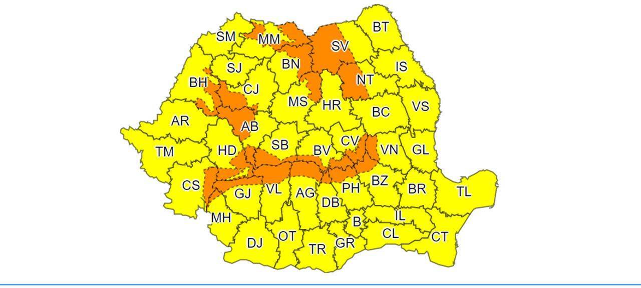 Zeci de județe din România, sub cod portocaliu de viscol și vreme severă. Întreaga țară intră sub alertă meteo