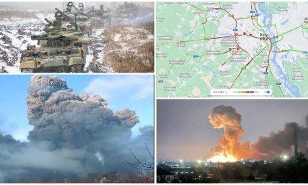 Video. Putin a început atacul în Ucraina. Au apărut primele imagini cu atacurile armatei ruse