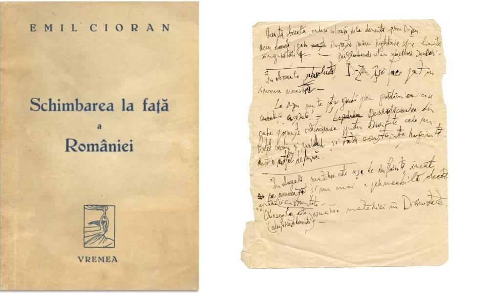 Manuscrisul lucrării „Mărturisiri și anateme” al lui Emil Cioran a fost achiziționat de România