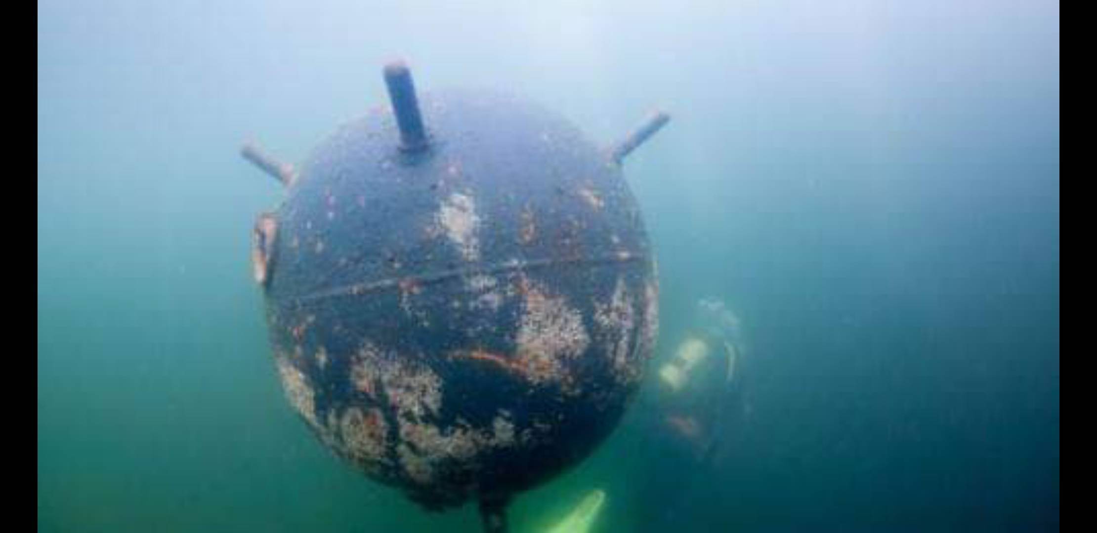 Mină marină, observată în largul Mării Negre, la 70 de kilometri travers de Capu Midia