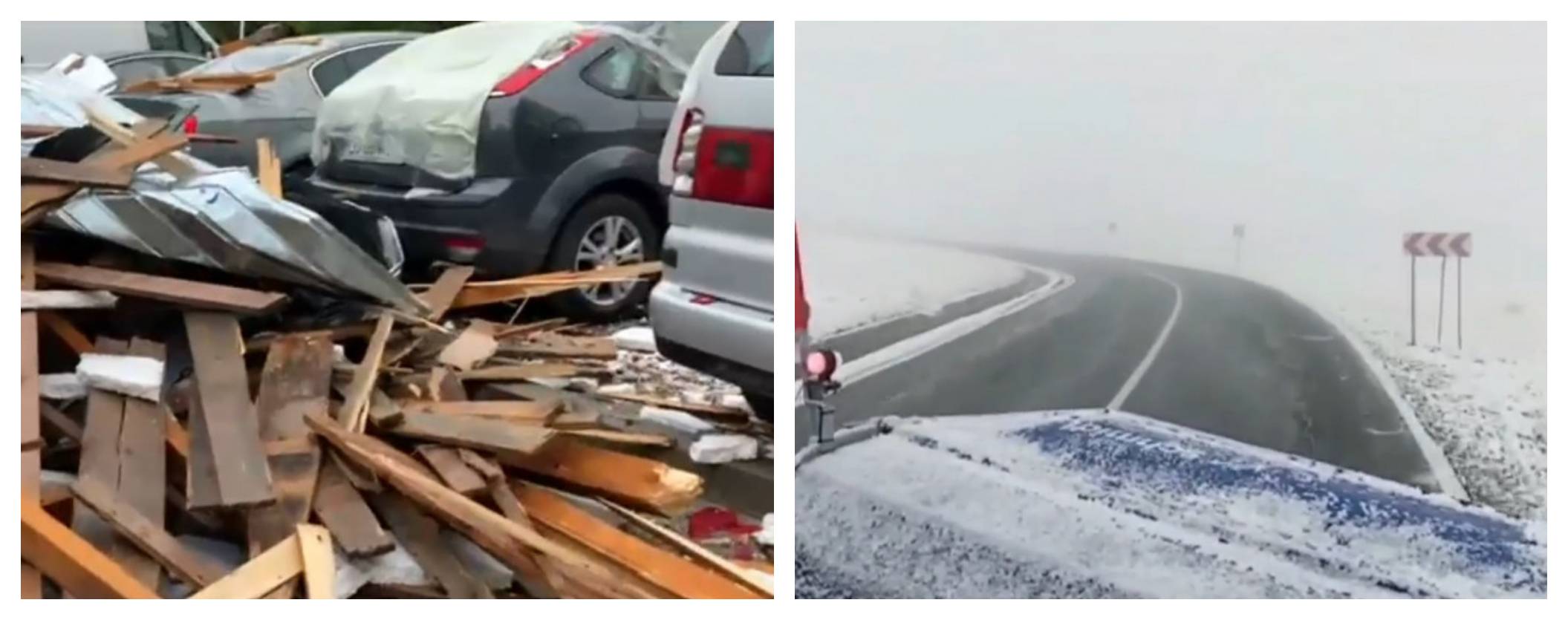Fenomene periculoase în România. La Rânca a nins ca în plină iarnă, iar grindina și inundațiile au distrus zeci de curți