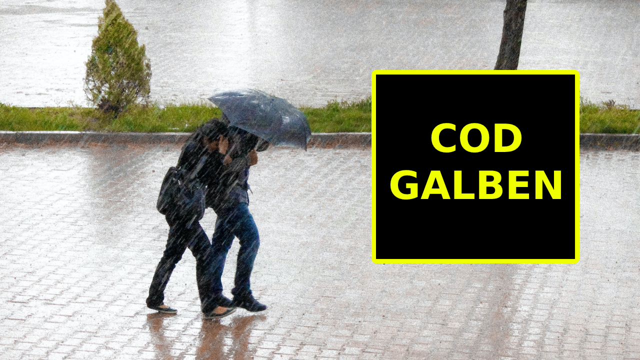 Cod galben de ploi torențiale în România: ANM emite avertismente