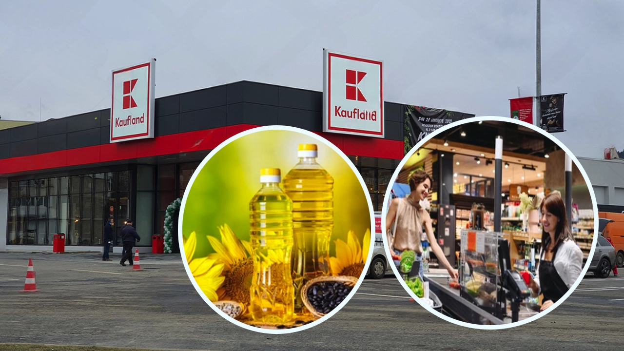 La Kaufland se află ulei de floarea soarelui la cel mai ieftin preț. Este urmat de aproape de oferte de la Lidl și Penny