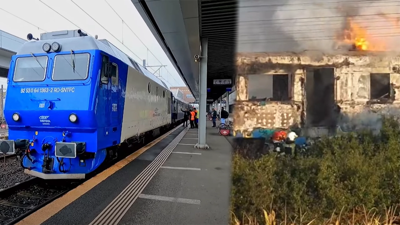 Incendiu de proporții la trenul Regio în Oradea: 20 de pasageri evacuați. Intervenția rapidă a pompierilor previne tragedia