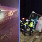 Accident șocant pe DN5! Autocar răsturnat și pasageri blocați, eroismul salvatorilor în detalii