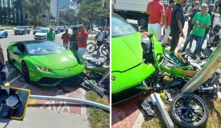 Urmărire nebună în São Paulo: Om de afaceri își distruge Lamborghiniul de jumătate de milion de euro