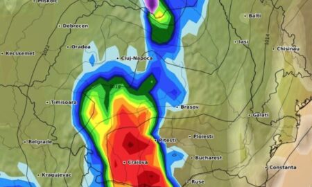 Ciclonul Ashley va lovi România. Care sunt cele mai afectate localități cu precipitații de peste 100 l/mp, unde s-ar putea emite