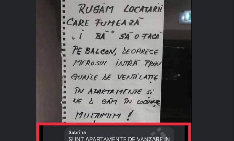 Mesajul lăsat de niște locatari la avizier a făcut înconjurul Internetului. Vecinii au râs cu lacrimi