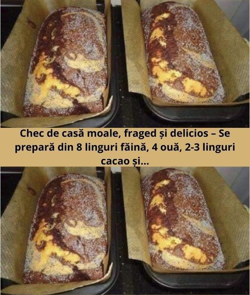 Chec de casă moale, fraged și delicios – Se prepară din 8 linguri făină, 4 ouă, 2-3 linguri cacao și…