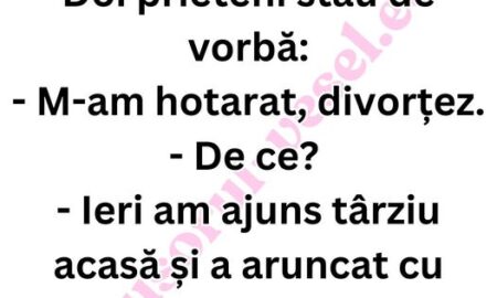 M-am hotărât, divorțez.