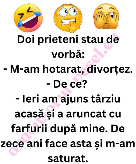 M-am hotărât, divorțez.