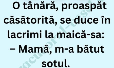 Mamă, m-a bătut soțul!