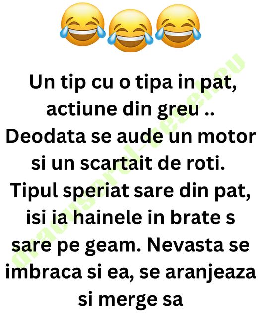 Un tip cu o tipa in pat, actiune din greu ..