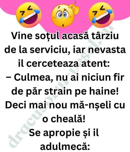 Sotul ajunge acasa tarziu…