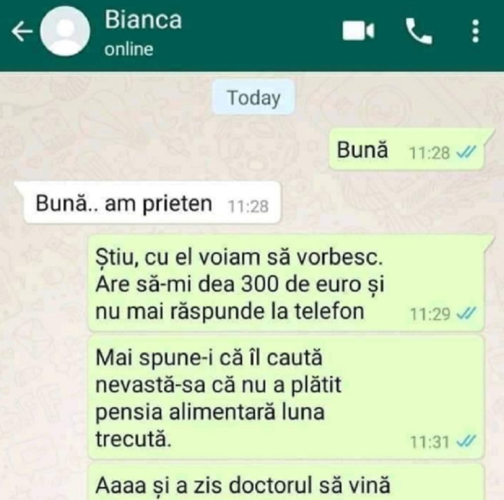 BANCUL ZILEI | „BUNĂ, AM PRIETEN”. „ȘTIU, CU EL VOIAM SĂ VORBESC. ARE SĂ-MI DEA 300 DE EURO ȘI…”