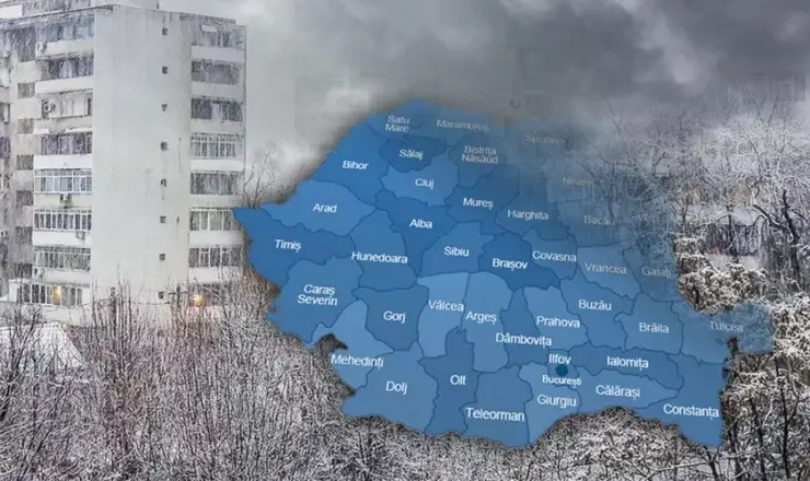 Val de aer polar peste România! Temperaturi de până la -16°C. Unde va ninge